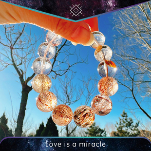 丰盛富足天然原矿黄水晶金发晶黄虎眼水晶手串9003