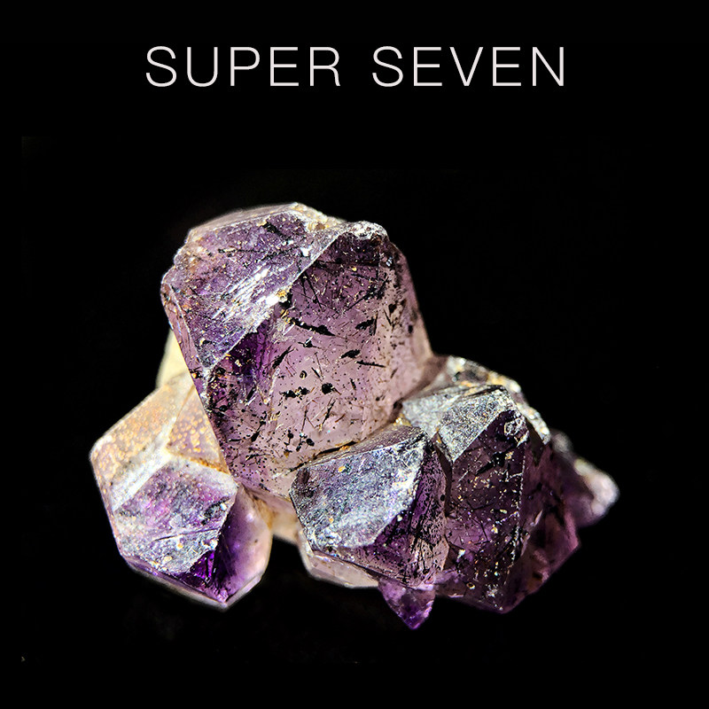 黑超七水晶簇收藏级卡崔娜紫原石摆件0136