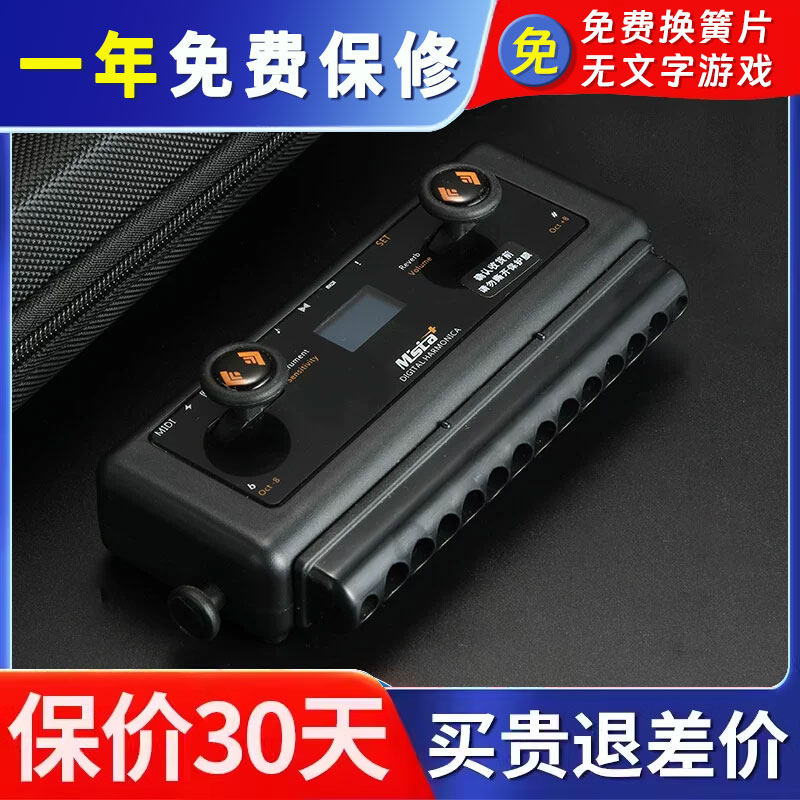 墨兹卡hm12电子数码12孔半音阶电声口琴电口琴可变调新手初学演奏