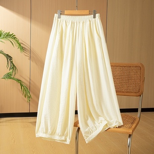 今年流行的真丝干丝气球裤女春新款宽松休闲百搭九分灯笼裤阔腿裤