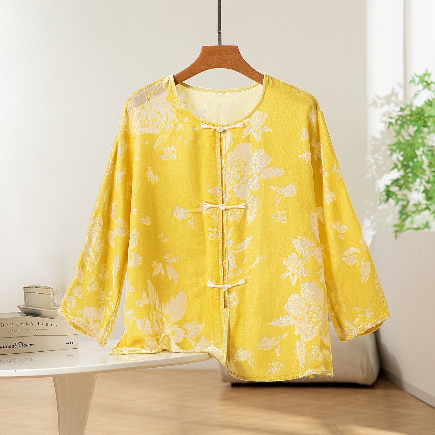 国风真丝金线剪花丝绒衬衫女时尚气质名媛盘扣唐装开衫九分袖上衣,女装/女士精品,衬衫,淘宝优惠券,粉丝福利购,淘宝优惠卷