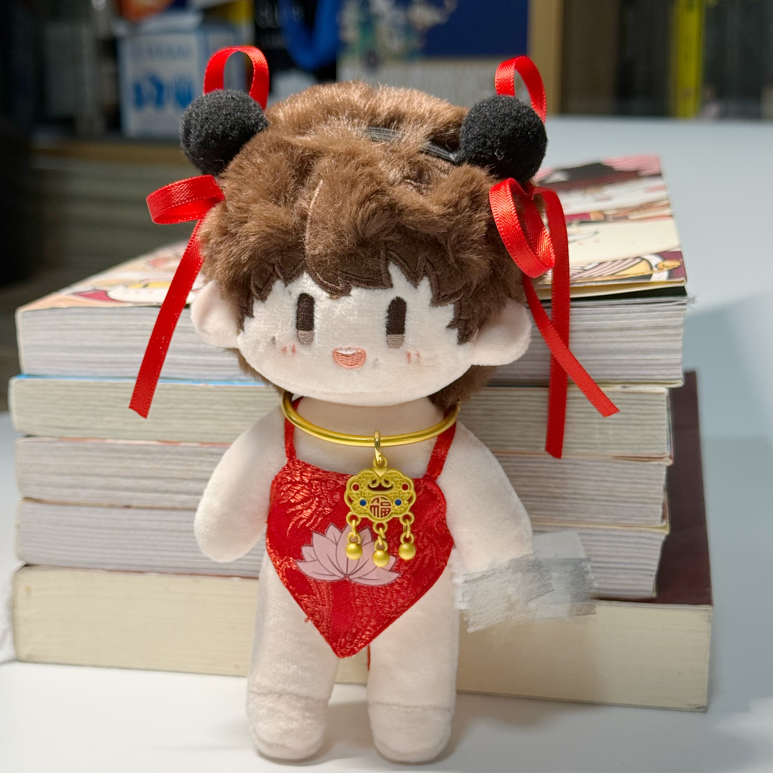 周深属性周可可棉花娃娃10cm16cm小哪吒红色肚兜娃衣套装周边