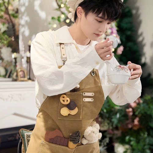 周深周可可围裙明星同款奶茶店花店咖啡烫染师餐饮工作服帆布围腰