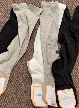 特价 韩国MARCA夏薄款女士小腿袜简约纯色ins风细坑条百搭堆堆袜