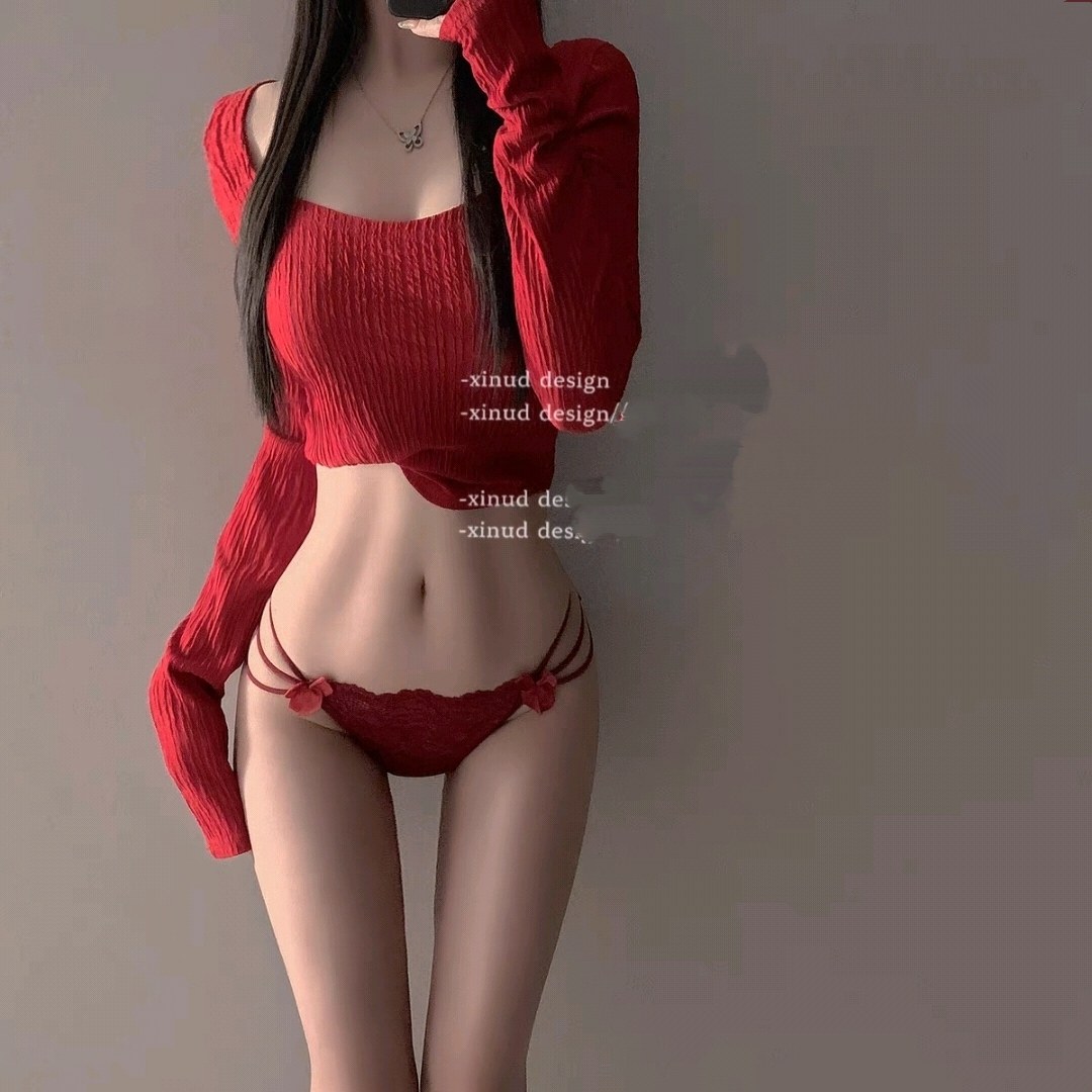 欧美性感蕾丝内裤女纯欲火辣开叉蝴蝶结细带三角裤女生舒适高弹力,女士内衣/男士内衣/家居服,女三角裤,淘宝优惠券,粉丝福利购,淘宝优惠卷