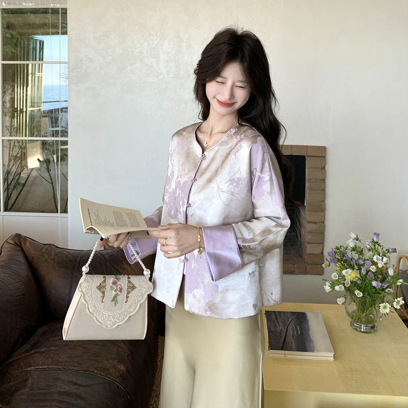 【新款】紫罗兰色新中式外套B208-268008-P150K268，女装短外套，浙宝208