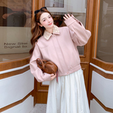 【新款】可拆卸钩花领粉色皮衣外套B208-268001-P160K279，女装短外套，浙宝208
