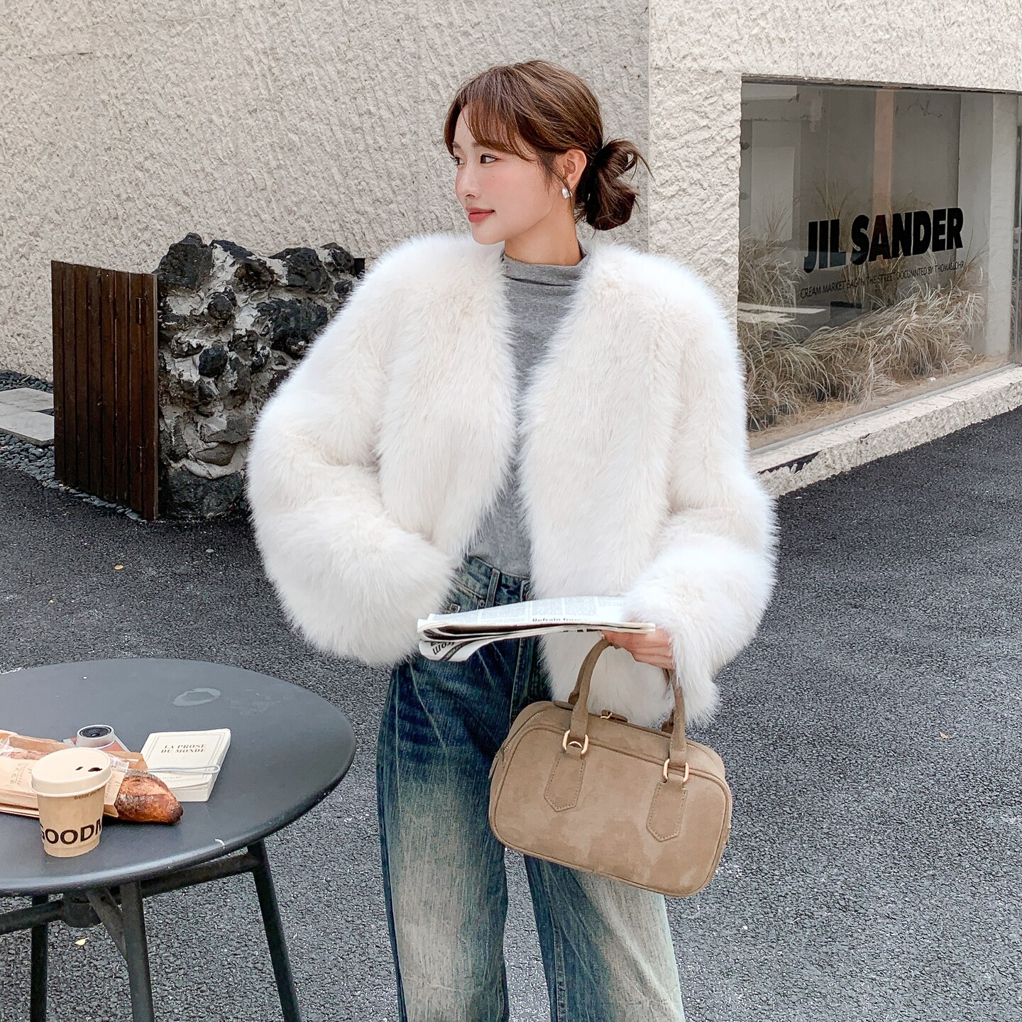 温柔风整皮狐狸毛皮草外套女2025冬短款显瘦气质毛毛外套2025新款,女装短外套,浙宝208