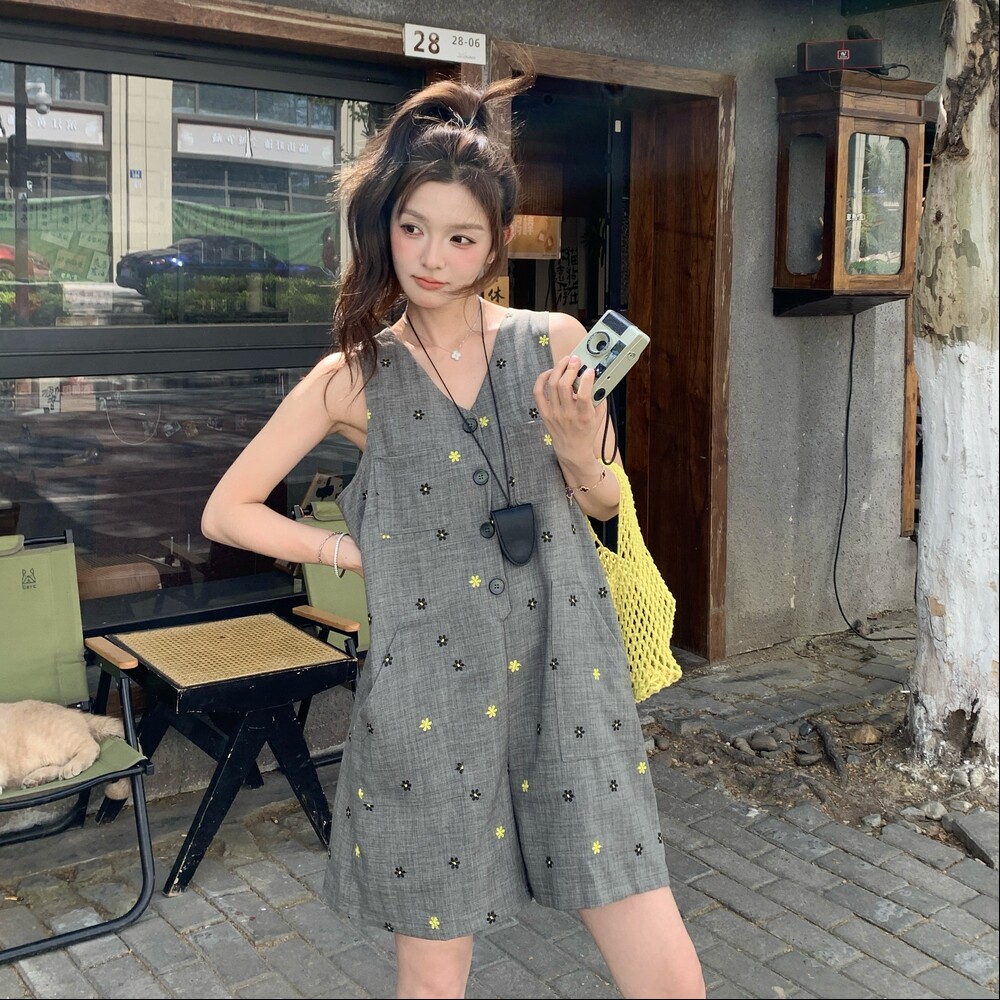 【现货】数据好！小碎花无袖休闲百搭连体裤B208-9031-P125K178,女装连体裤,浙宝208