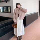 【新款】可拆卸钩花领粉色皮衣外套B208-268001-P160K279，女装短外套，浙宝208