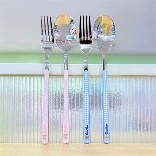 MINISO名创优品GWEN BEAR奶油系列不锈钢餐叉餐勺便携餐具