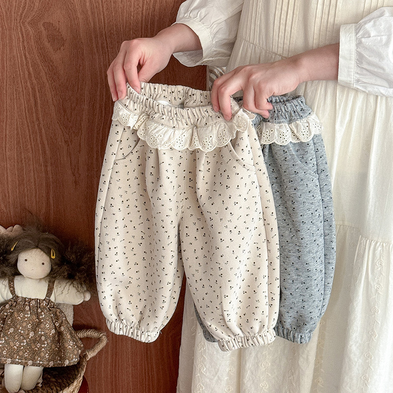 女童加绒卫裤2025秋冬新款