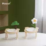 Meoof милая домашняя керамическая чаша кошка продукты питания защищает профилактику шейки матки черного подбородка, одежды для собак и полки миски