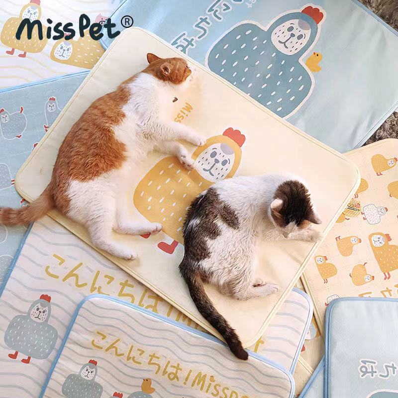 MISSPET宠物冰丝凉席 猫咪夏天降温垫子 狗狗小型犬睡觉防滑垫