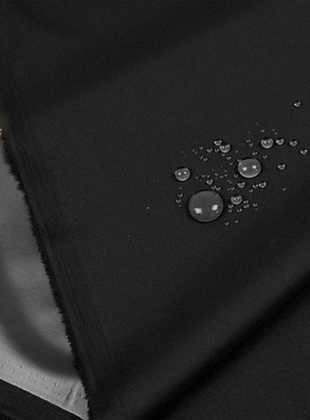 意大利进口Ol*tex黑色专业防水防风冲锋衣布料柔软轻薄微弹力覆膜