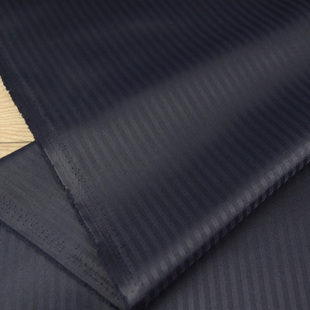 日本进口深藏蓝条纹高级西装西裤衬里面料 顺滑光泽色织里子布料