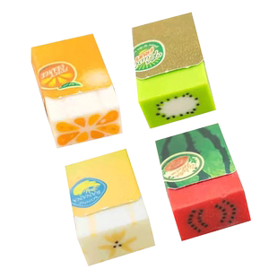 日本PLUS普乐士水果橡皮擦可爱橡皮学生擦拭干净卡通铅笔橡皮小学生用橘子香蕉西瓜猕猴桃限定新品少屑不留痕