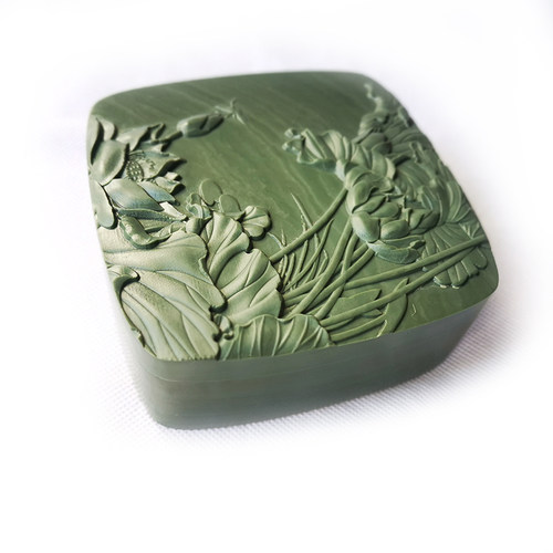 砚台 松花砚 正宗老坑松花砚 墨海 笔掭 抄经 松花石砚 大石盒砚 - 封面