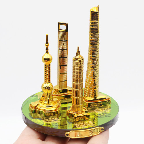 水晶底座东方明珠塔摆件金茂大厦上海中心建筑模型特色旅游纪念品