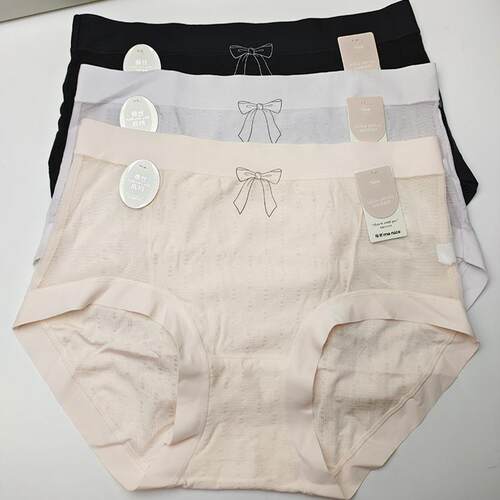 春夏每奈6349丝丝柔透气提花中腰莫代尔软糯无痕边内裤女两侧网纱
