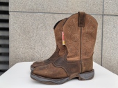 43码 套筒真皮小方头西部牛仔靴男女可穿轻便马靴