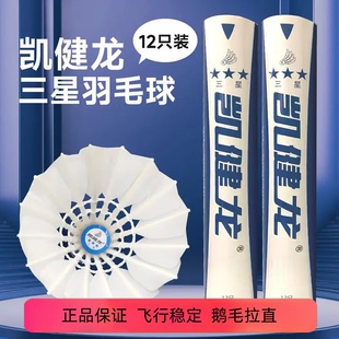 正品 凯健龙羽毛球三星鹅毛拉直羽毛球训练球业余比赛大小学生健身