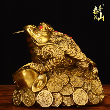 纯铜 金蟾摆件 金蝉三足 蟾蜍摆件