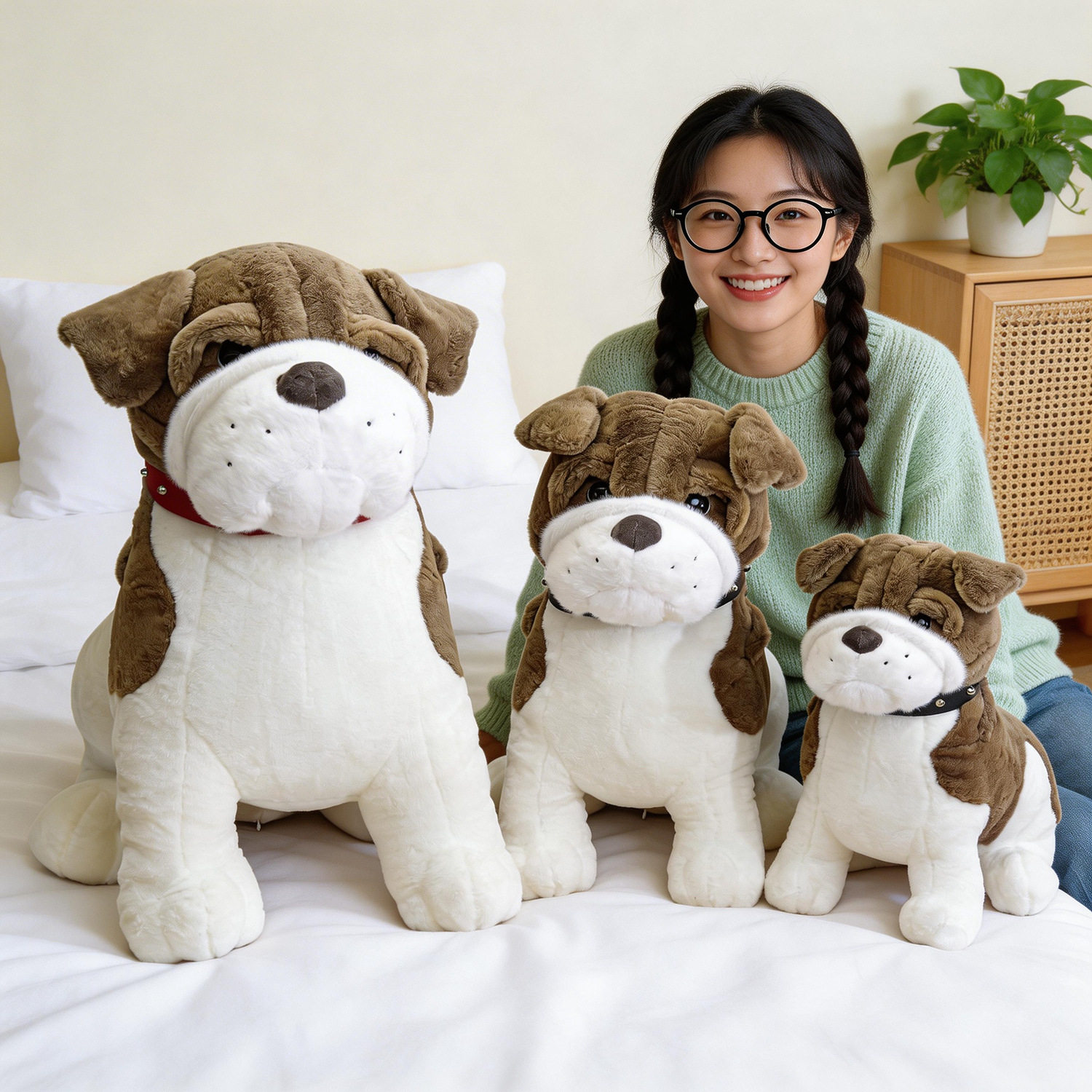 可爱大狗公仔毛绒玩具布娃娃玩偶睡觉抱枕床上女生日礼物送女友