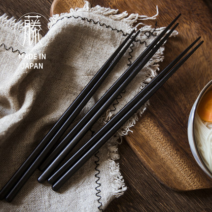 日本制 进口木筷子5双套装家用木质日式尖头筷防霉 洗碗机可用