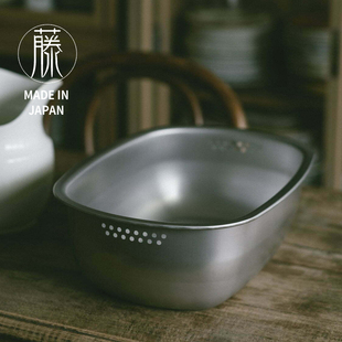 日本制进口不锈钢大容量沥水盆水槽式 长方形洗菜篮水果洗碗盆加厚