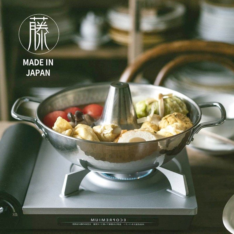 日本进口吉川火锅日式寿喜锅家用户外不锈钢涮菜锅打边炉涮羊肉锅