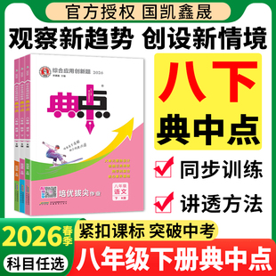 2026春典中点八年级下册人教版数学北师大版华师版8年级下册初中语文英语外研初二上册物理版典中点同步练习册荣德基教辅资料