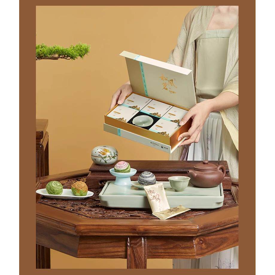 南宋胡记松风茗龙井茶酥55g*4盒礼盒内赠8g狮峰龙井茶 中式糕点