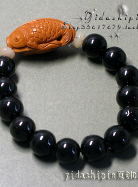 托玛琳电气石精雕年年有余手链