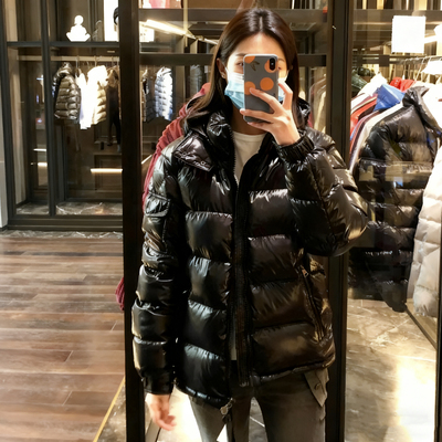 MENGOZAN蒙口张柏芝同款羽绒服保暖高版本男女短款玛雅白鹅绒外套