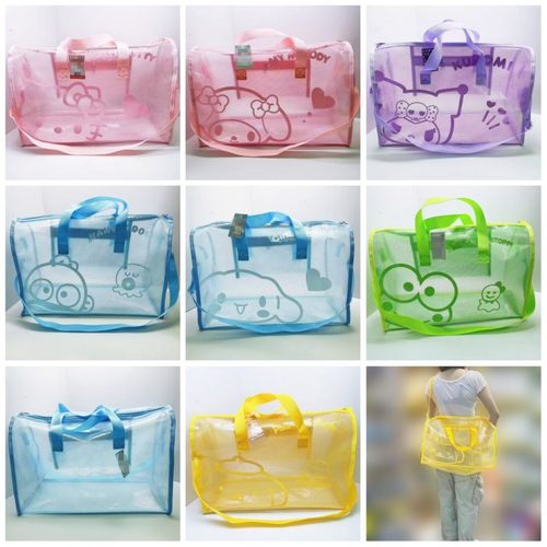 库洛米小白狗丑鱼青蛙美乐蒂KT猫EVA透明网防水旅行袋出游收纳包