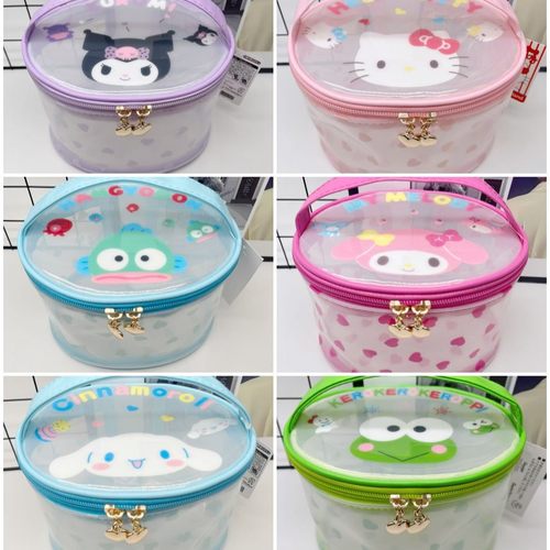 丑鱼库洛米小白狗美乐蒂青蛙洗漱手提透明PVC圆形化妆收纳包CH-04