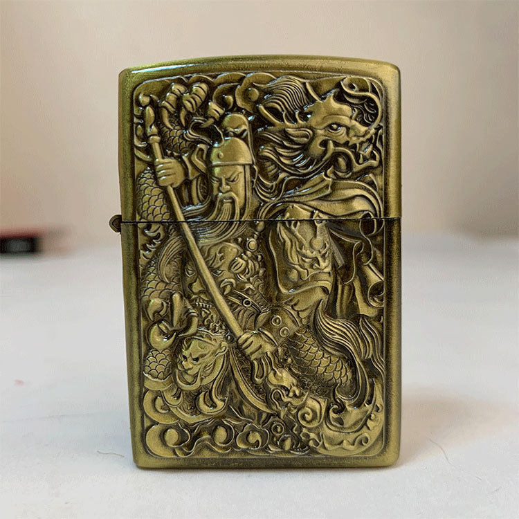 好玩的青铜煤油打火机关