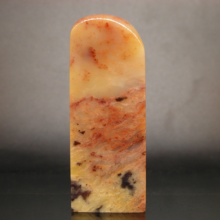 天然印石章料产地巴林石红花紫云彩冻石印章篆刻石料25*25*69mm