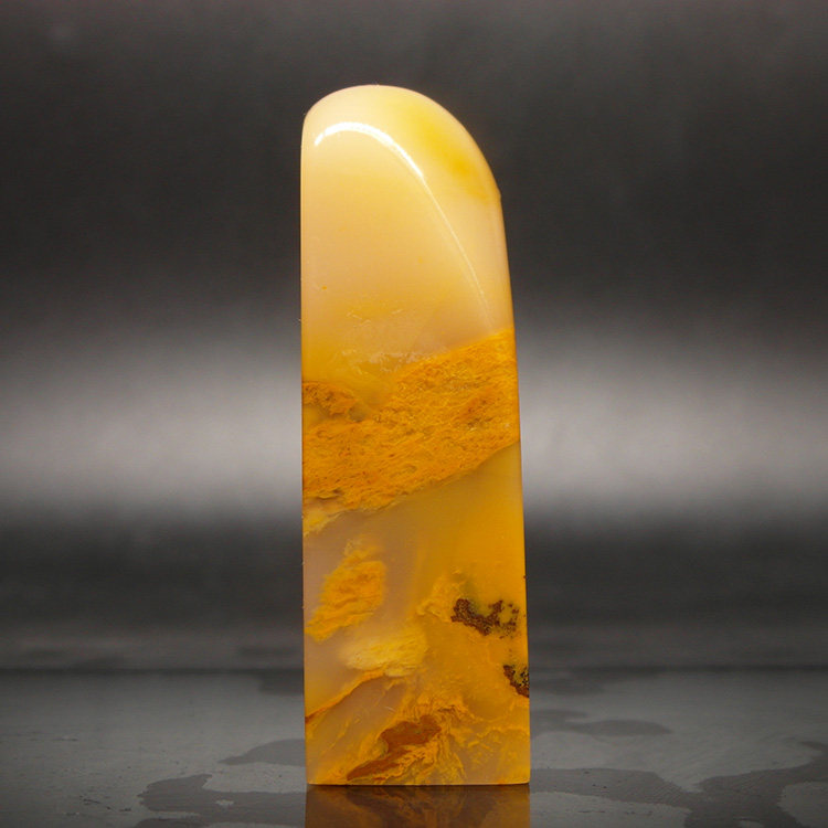 巴林石印章石料篆刻印章黄花冻彩冻石19*19*67mm