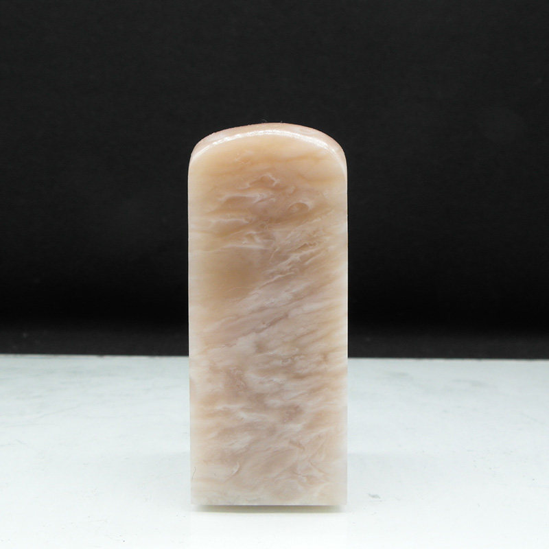 天然印石产地巴林石印章料篆刻石料瓷白云水冻石25*25*63mm