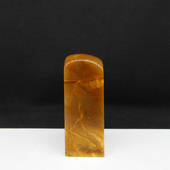 天然印石产地巴林石黄花俏色冻石印章篆刻石料28 76mm