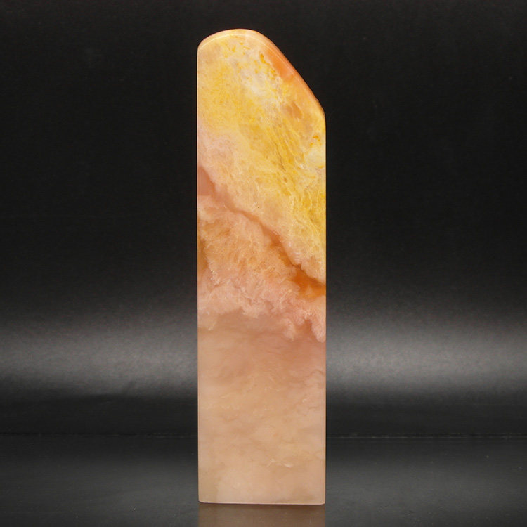 巴林石印章石料篆刻印章粉彩冻石31*31*119mm