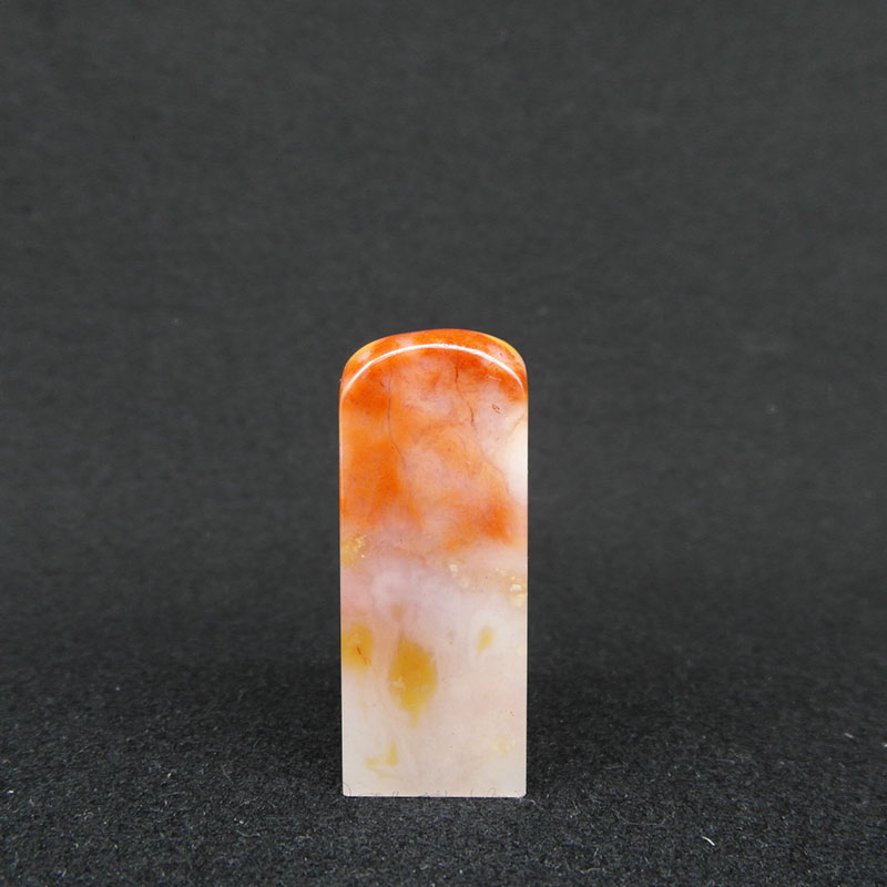 精品天然印石巴林石章料三彩俏色芙蓉冻石印章篆刻石料18*18*47mm