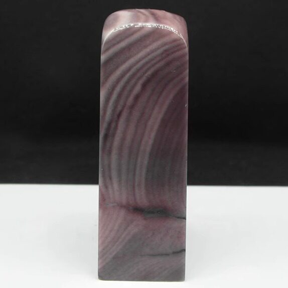 天然印石产地巴林石紫云玛瑙纹冻石印章篆刻石料20*20*64mm