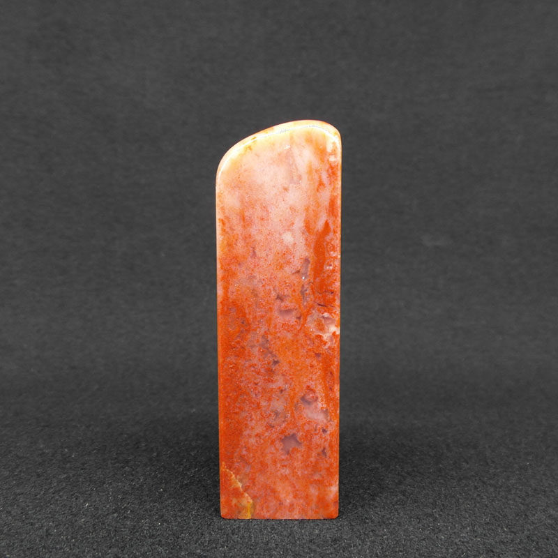 天然印石产地巴林石章料朱砂红冻石印章篆刻石料25*25*83mm