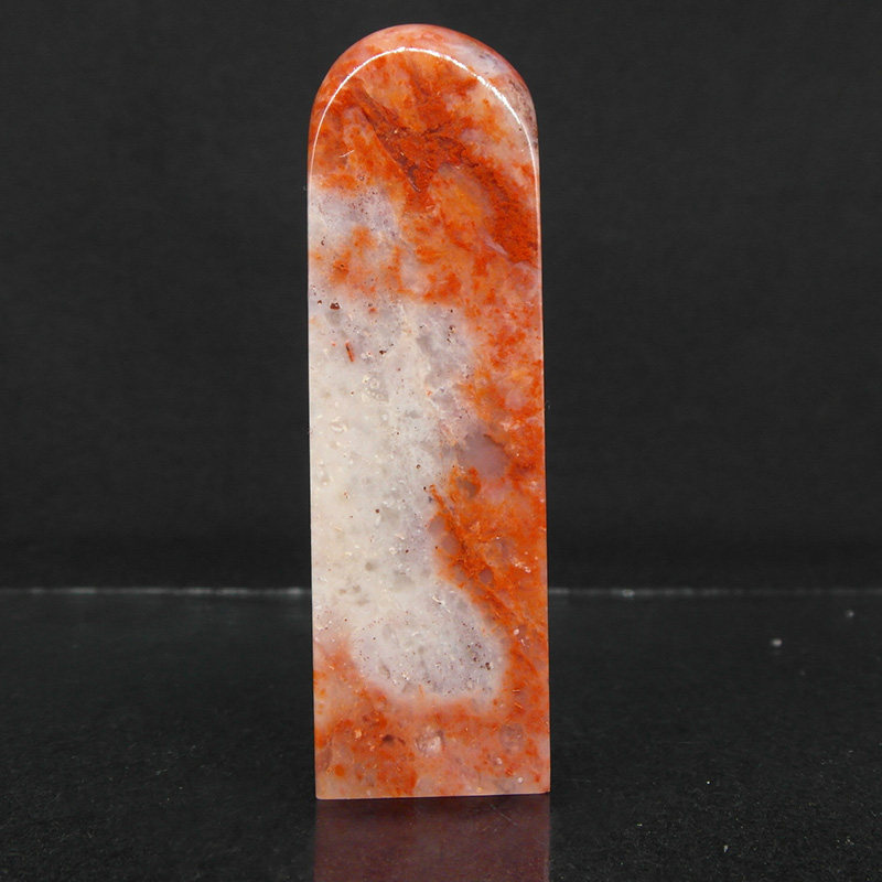 天然印石产地巴林石章料俏色白玉红冻石印章篆刻石料19*19*67mm