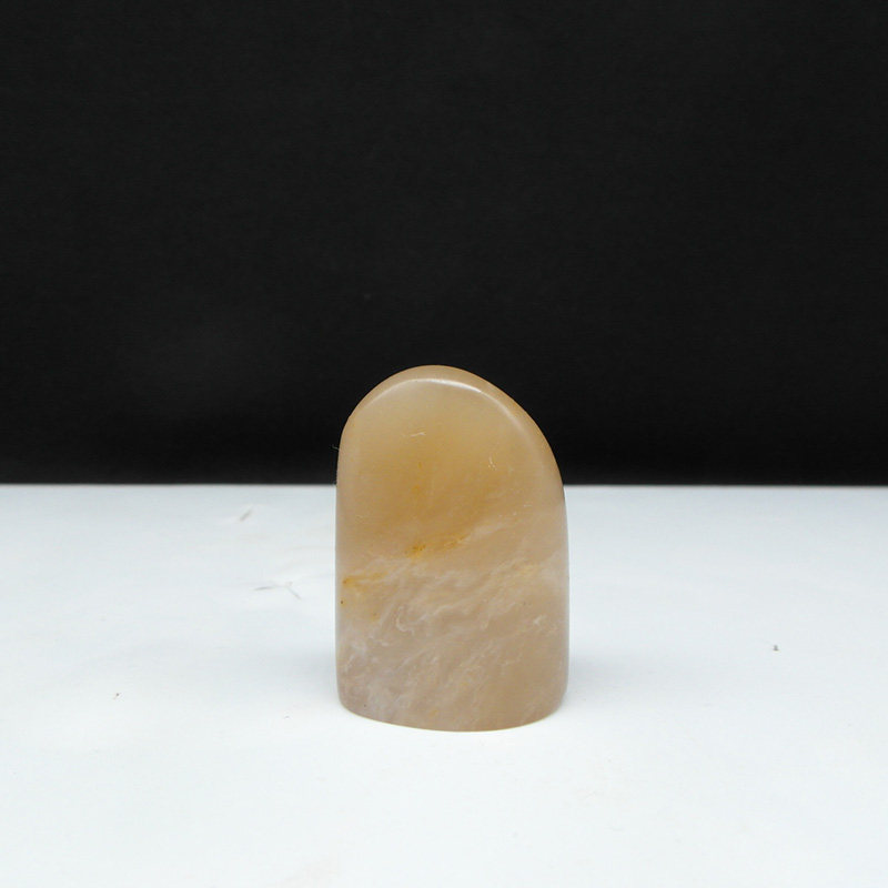 印石闲章料巴林石结晶体萝卜纹烛光冻石随形印章石料25*19*36mm