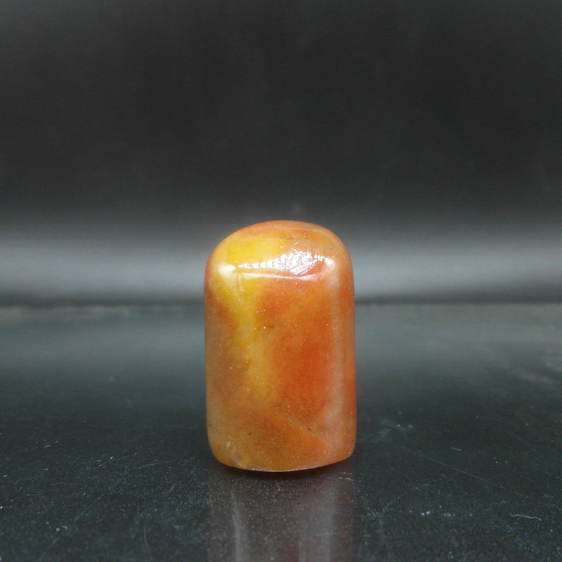 天然印石产地巴林石红芙蓉俏色黄花冻石随形闲章篆刻石料16*20*32