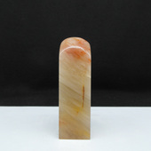 天然印石产地巴林石红花云水纹冻石印章篆刻石料21 69mm